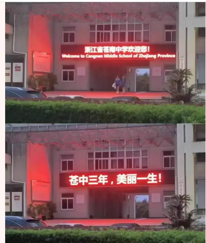 苍南中学校门